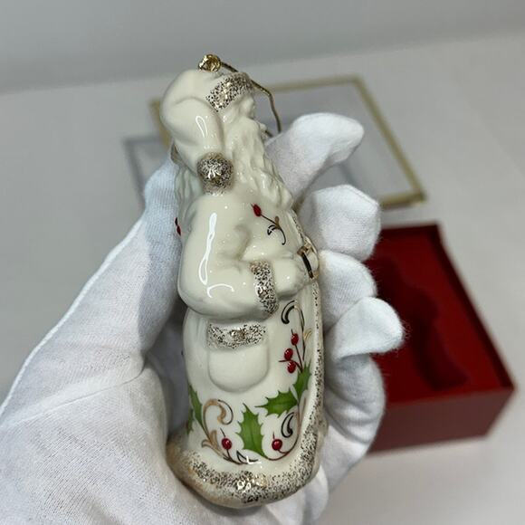LENOX Christmas Holiday Ornament Set Mr. & Mrs. Santa Claus Holly Berries - Picture 12 of 12